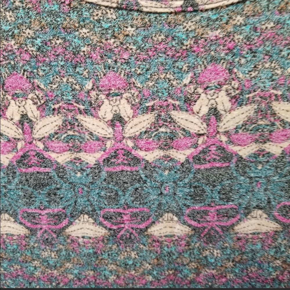 LulaRoe Irma green purple 2XL tunic top blouse